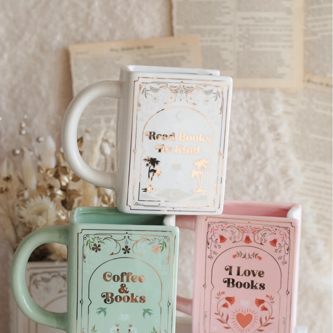 Coffee Tea Flask - Book Shaped Ceramic Mug With Handle