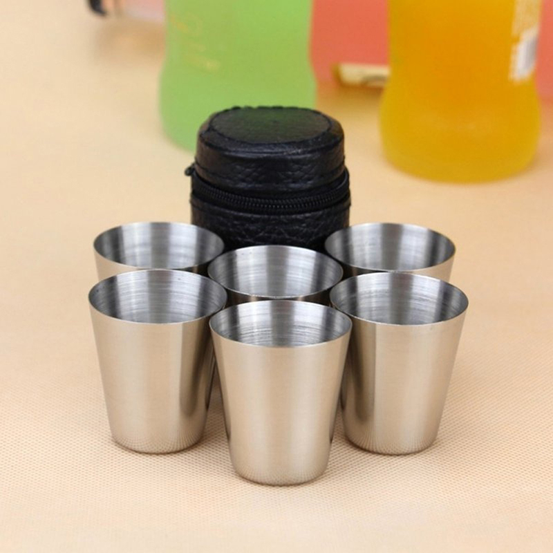 Coffee Tea Game - 4/6Pcs Stainless Steel Cups Mini Shot
