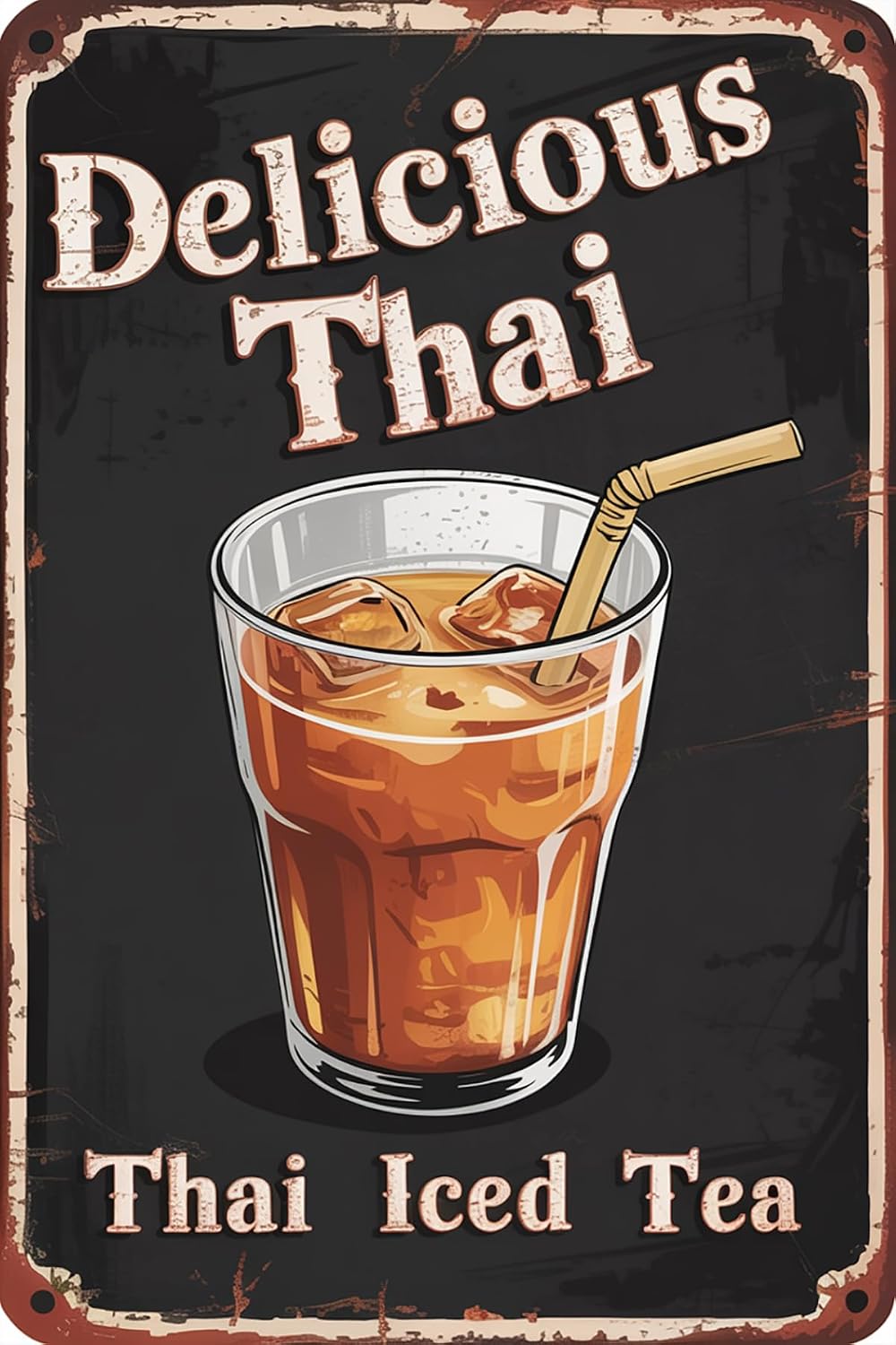 Coffee Tea Thai - Funny Vintage Metal Tin Signs Delicious