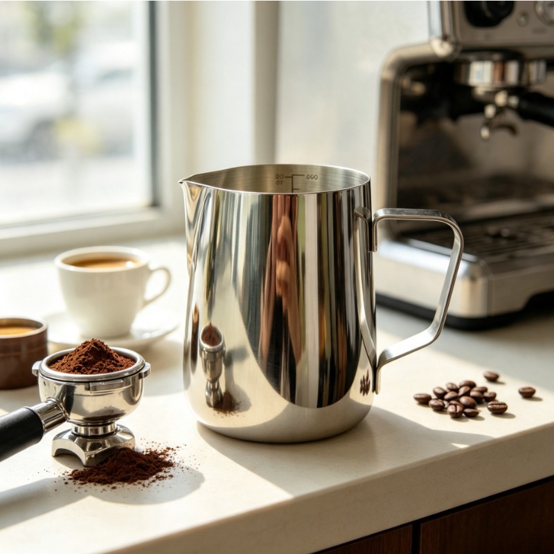 Barista Milk Jug - Milk Frothing Pitcher,Stainless Steel Jug Steaming