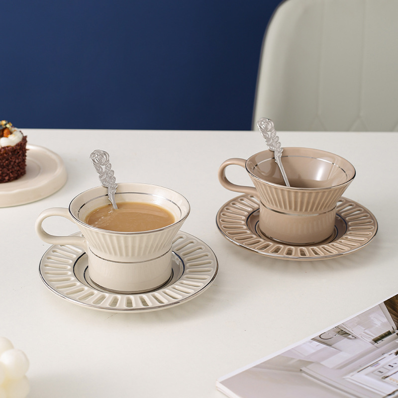 Coffee Tea Game - Luxury Ceramic Coffee Cup Dish Nordic