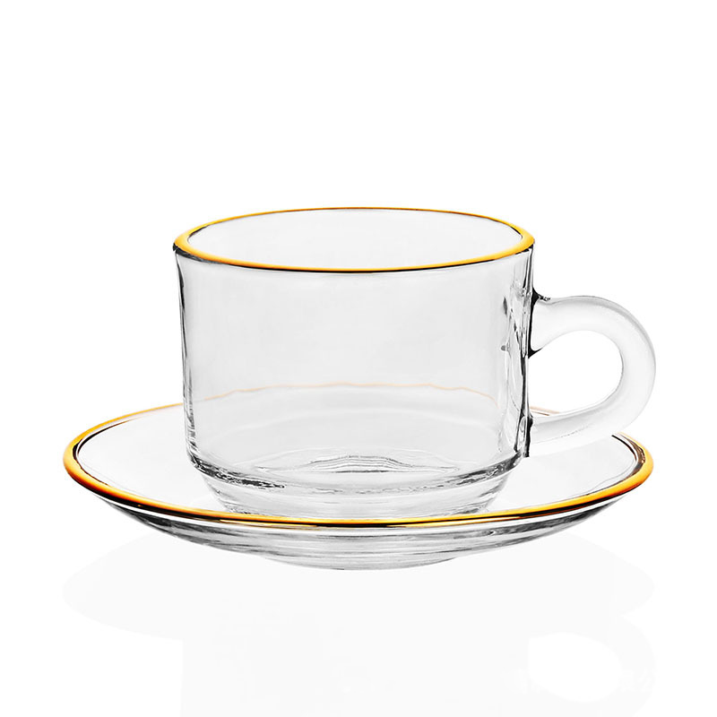 Golden edge Glass Coffee Cups, - Espresso Cup Saucer review and price