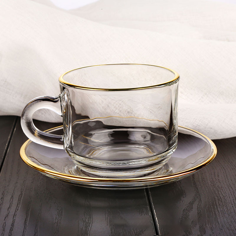 Golden edge Glass Coffee Cups, - Espresso Cup Saucer review and price