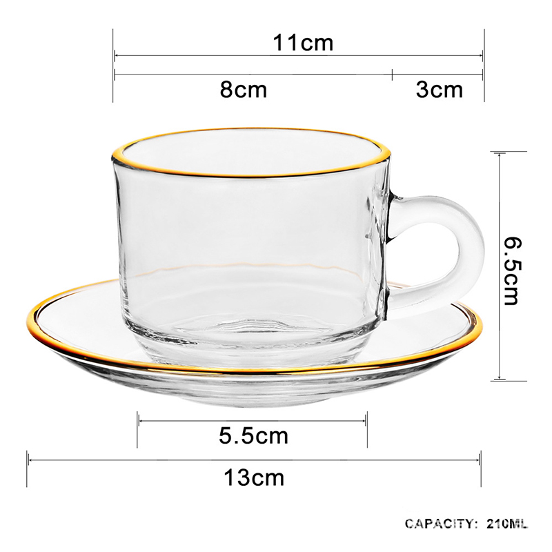 Golden edge Glass Coffee Cups, - Espresso Cup Saucer review and price