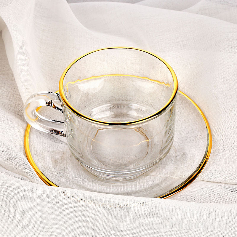 Golden edge Glass Coffee Cups, - Espresso Cup Saucer review and price