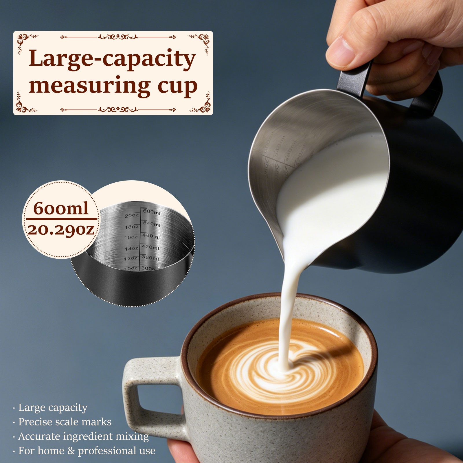 600ml Stainless Steel Milk Fro - Barista Milk Jug review and price