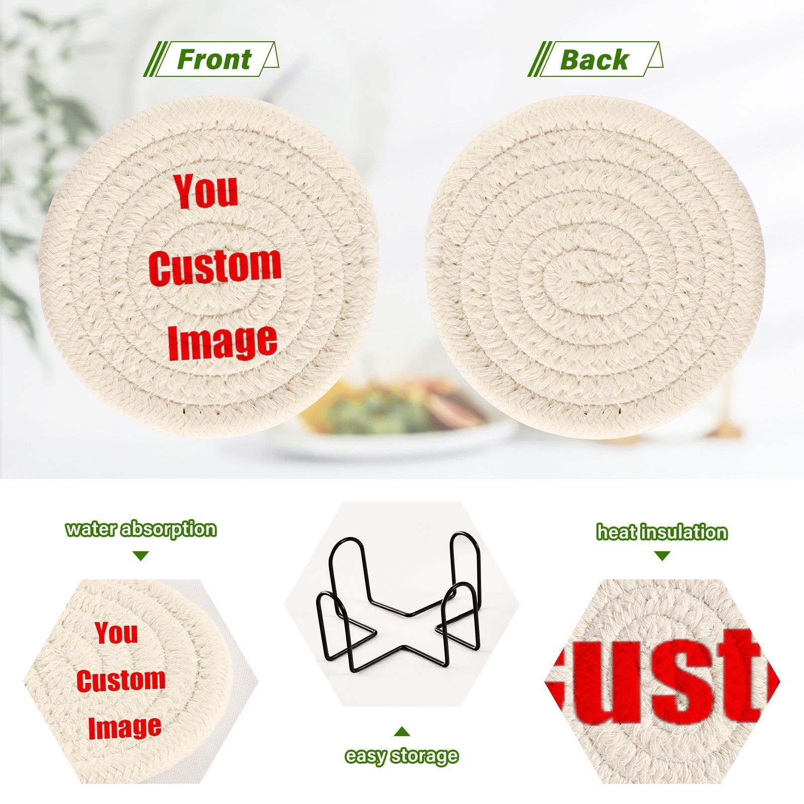 6Pcs Cup Coasters for Drinks A - Coffee Tea Images review and price