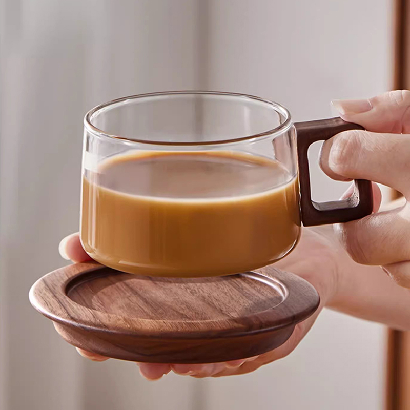 Wood Handle Coffee Mug With Sp - Espresso Cup Saucer review and price