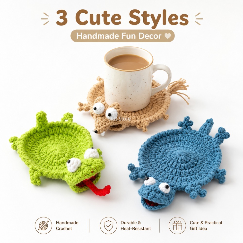 Animal Crochet Cup Coaster Han - Coffee Tea Game review and price