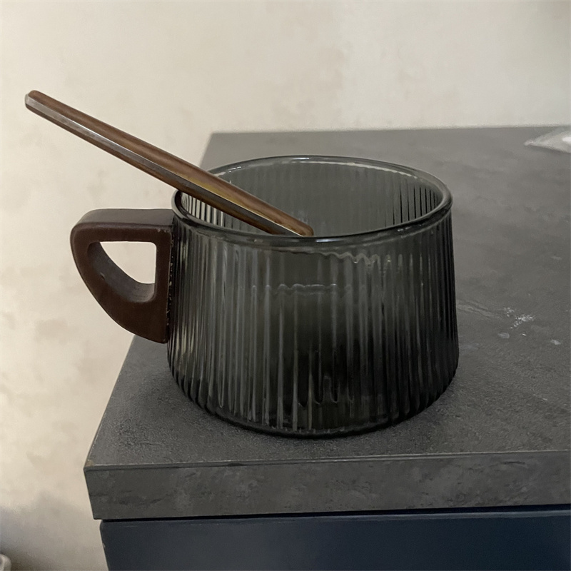 200ml Stripe Glass Coffee Cup  - Espresso Cup Saucer review and price