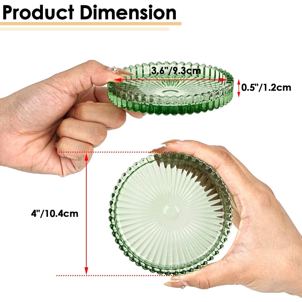 Modern Clear Glass Coaster Set - Coffee Tea Images review and price