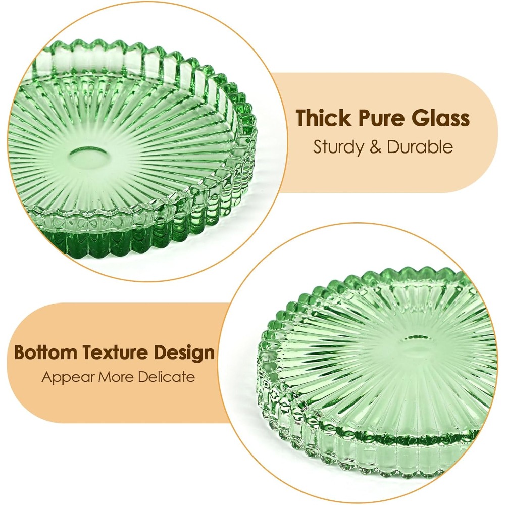 Modern Clear Glass Coaster Set - Coffee Tea Images review and price