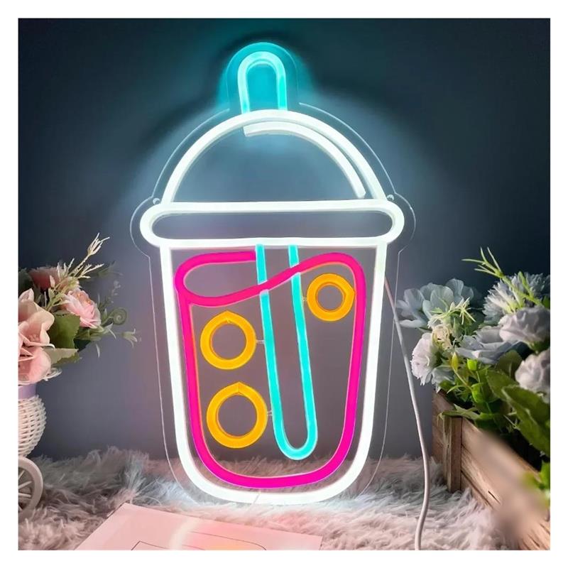 Boba Tea Neon Sign, Milk Tea L - Wallpaper Coffee And Tea review and price