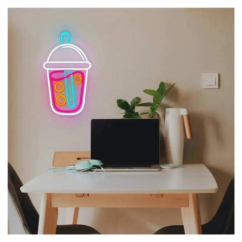 Boba Tea Neon Sign, Milk Tea L - Wallpaper Coffee And Tea review and price