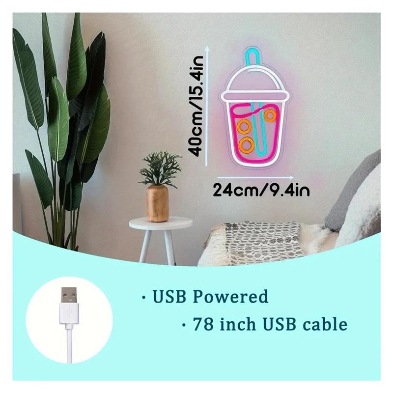 Boba Tea Neon Sign, Milk Tea L - Wallpaper Coffee And Tea review and price