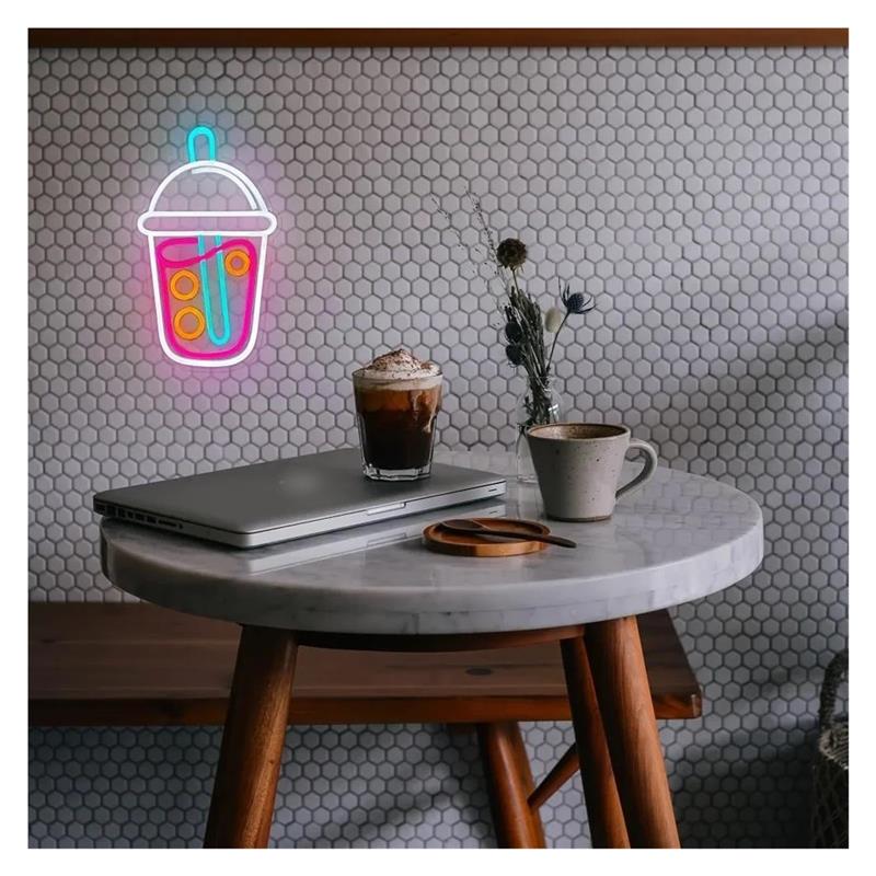 Boba Tea Neon Sign, Milk Tea L - Wallpaper Coffee And Tea review and price