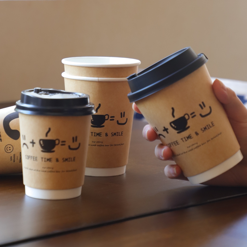 50Pcs 8/14oz Disposable Kraft  - Wallpaper Coffee And Tea review and price