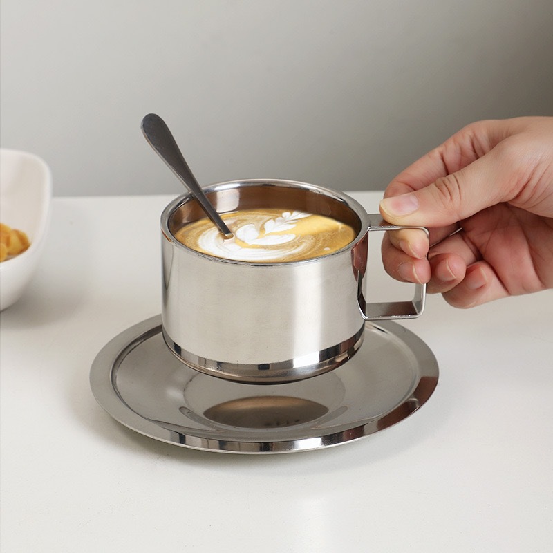 Coffee Cups,304 Stainless Stee - Espresso Cup Saucer review and price