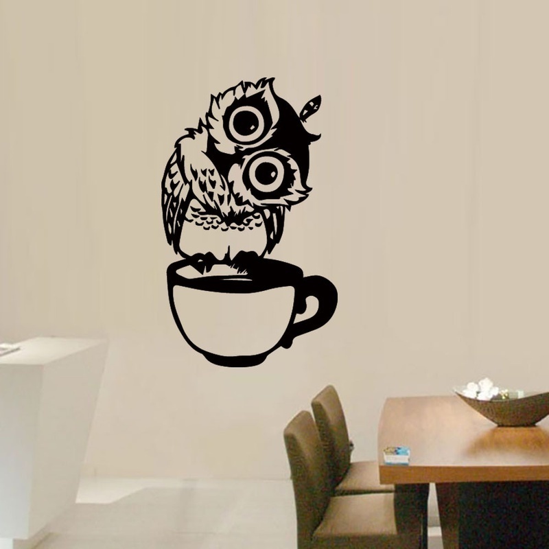 Funny Cartoon Owl Cup Of Tea C - Wallpaper Coffee And Tea review and price