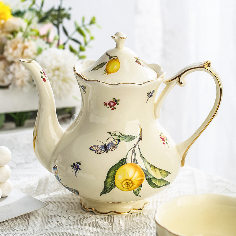 Vintage Lemon Teapot Coffee Cu - Espresso Cup Saucer review and price