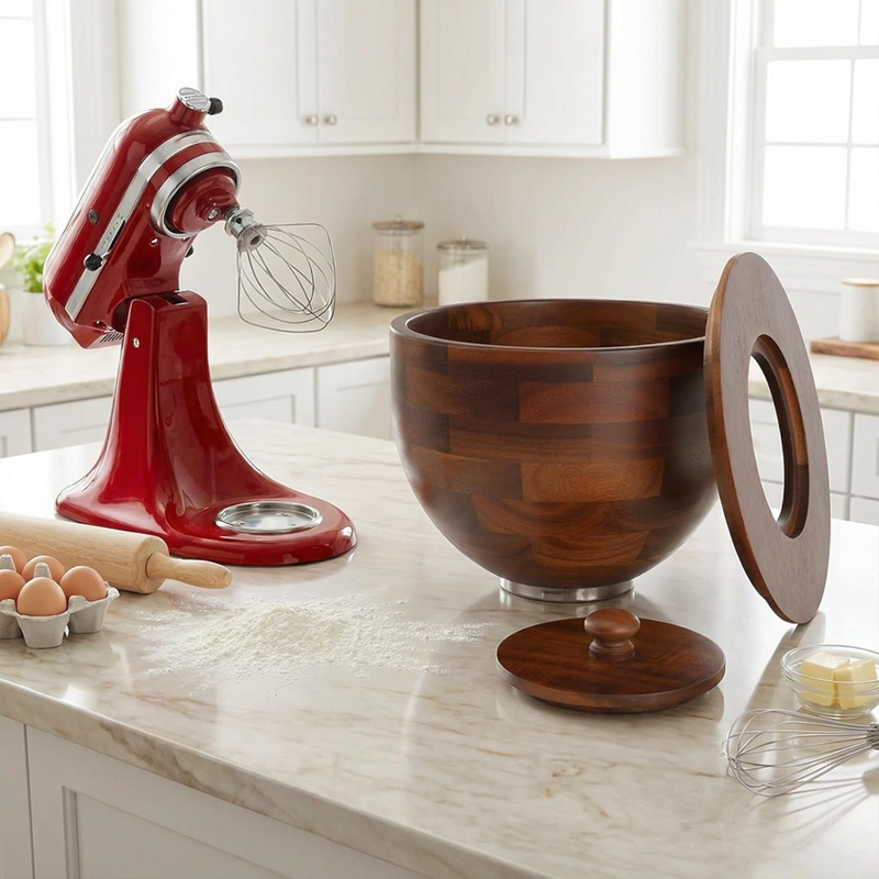 ◉Wood Mixing Bowl for Kitchen  - Kitchenaid Mixer Hand Mixer review and price