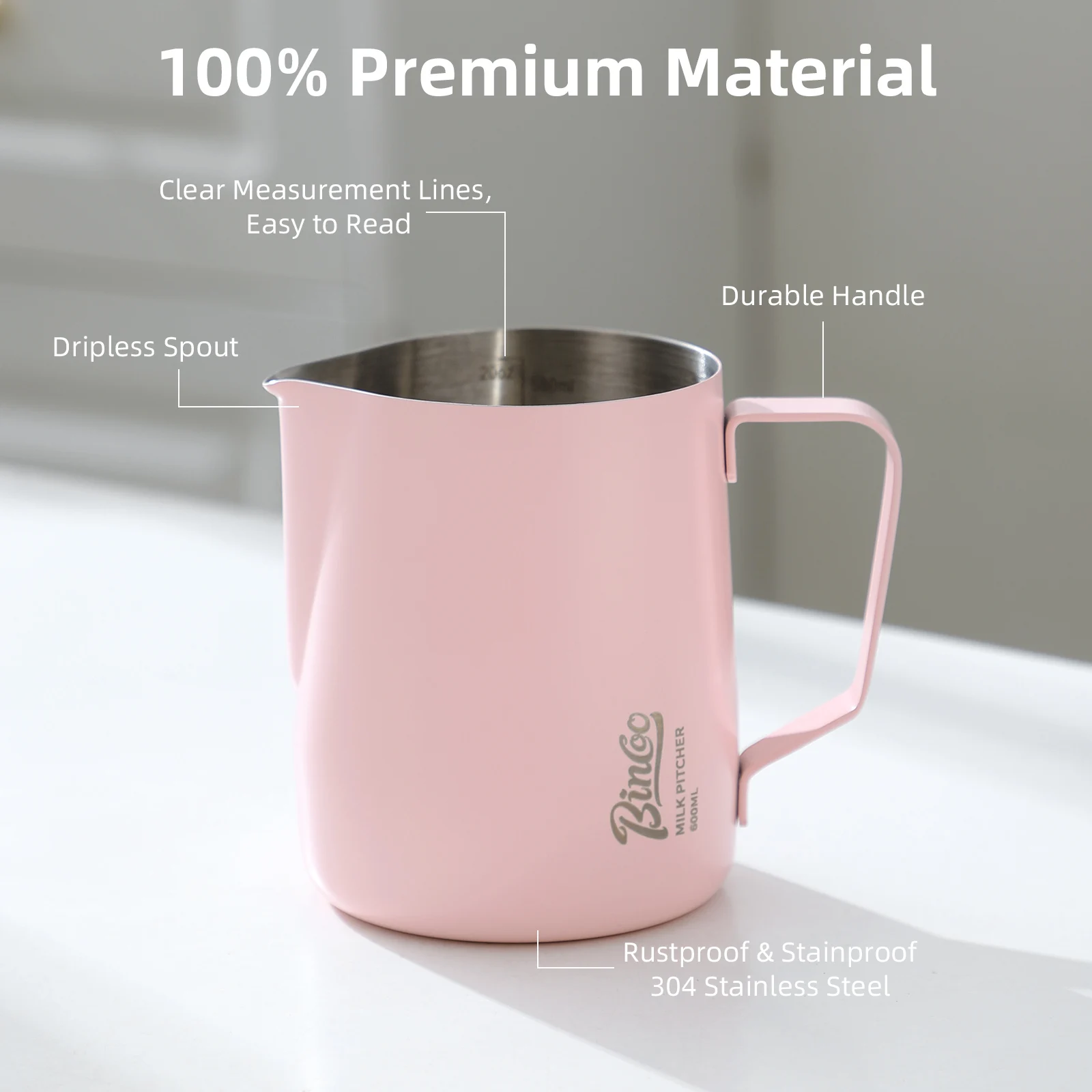 BINCOO 350/600ML Coffee Milk F - Barista Milk Jug review and price
